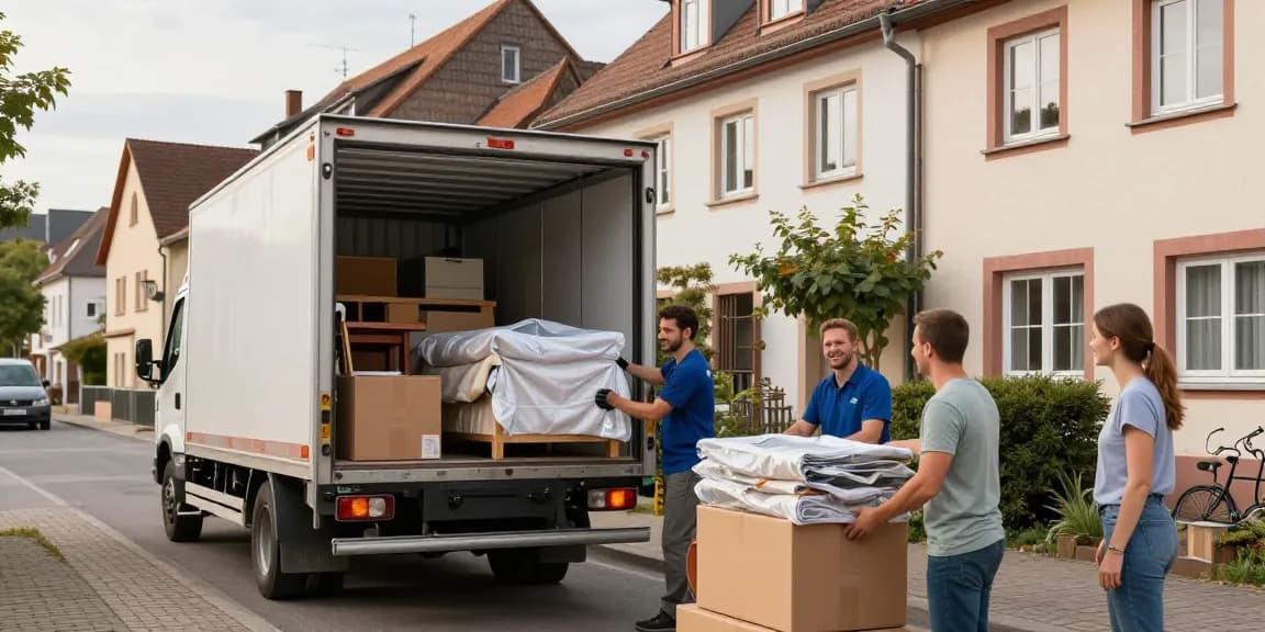 Umzugsunternehmen Speyer Team packt Möbel sicher ein und sorgt für einen reibungslosen Umzug.