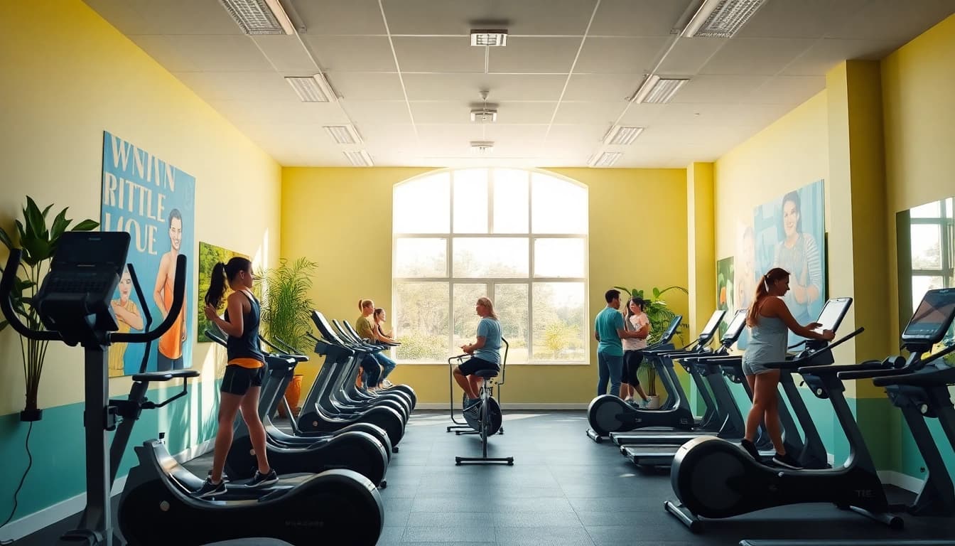 Motiviertes Team im Fitnessstudio nach Gewichtsverlust mit einer positiven Ausstrahlung.
