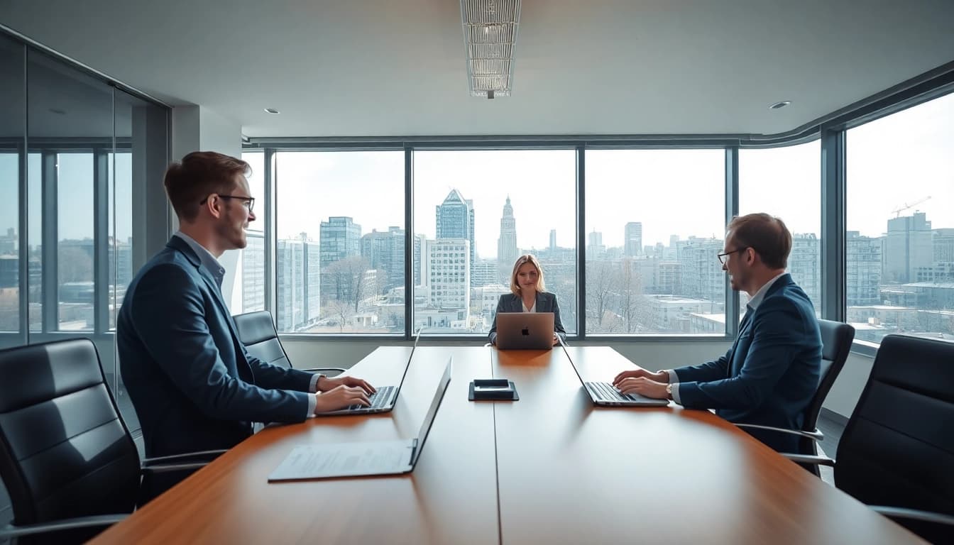 Headhunter Krefeld in einem modernen Büro, das eine professionelle Atmosphäre ausstrahlt.
