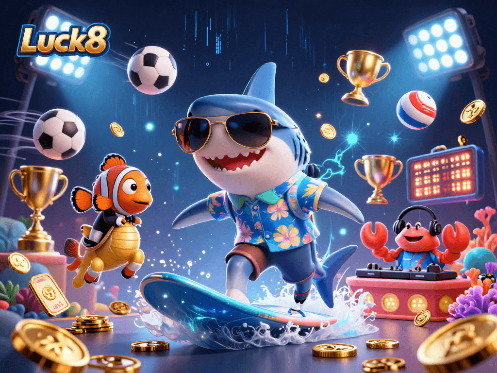 Experience thrilling gameplay at Luck8 with colorful characters and vibrant casino elements.