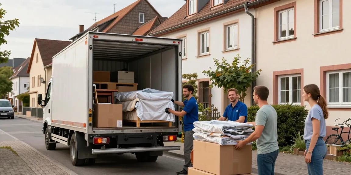 Umzugsunternehmen Speyer Team packt Möbel sicher ein und sorgt für einen reibungslosen Umzug.