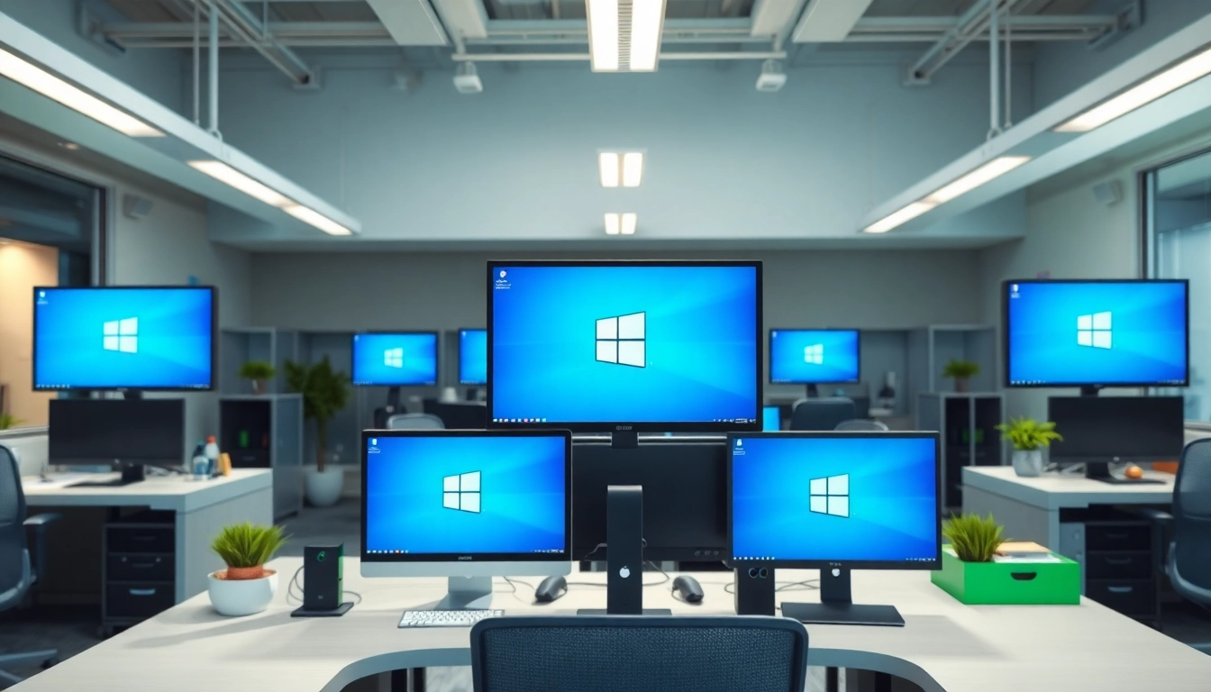Efficient Arbeitsumgebung mit Windows Server Zugriffslizenzen für User in moderner Bürosituation.