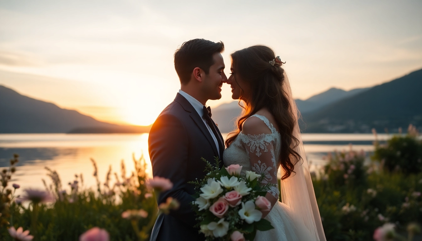 Hochzeitsfotograf Tegernsee fängt eine romantische Stimmung am Tegernsee ein.