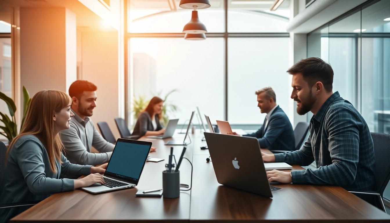 Linkedin Agentur zeigt ein Team, das gemeinsam an effektiven LinkedIn-Anzeigen arbeitet, um Marketingziele zu erreichen.