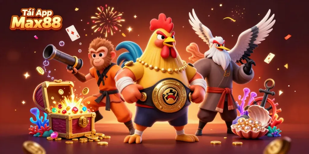 Experience thrilling gameplay with Tải App Max88, featuring vibrant characters and casino elements.