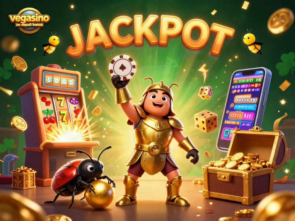 Experience the excitement of vegasino no deposit bonus with dynamic cartoon characters in a casino-themed scene