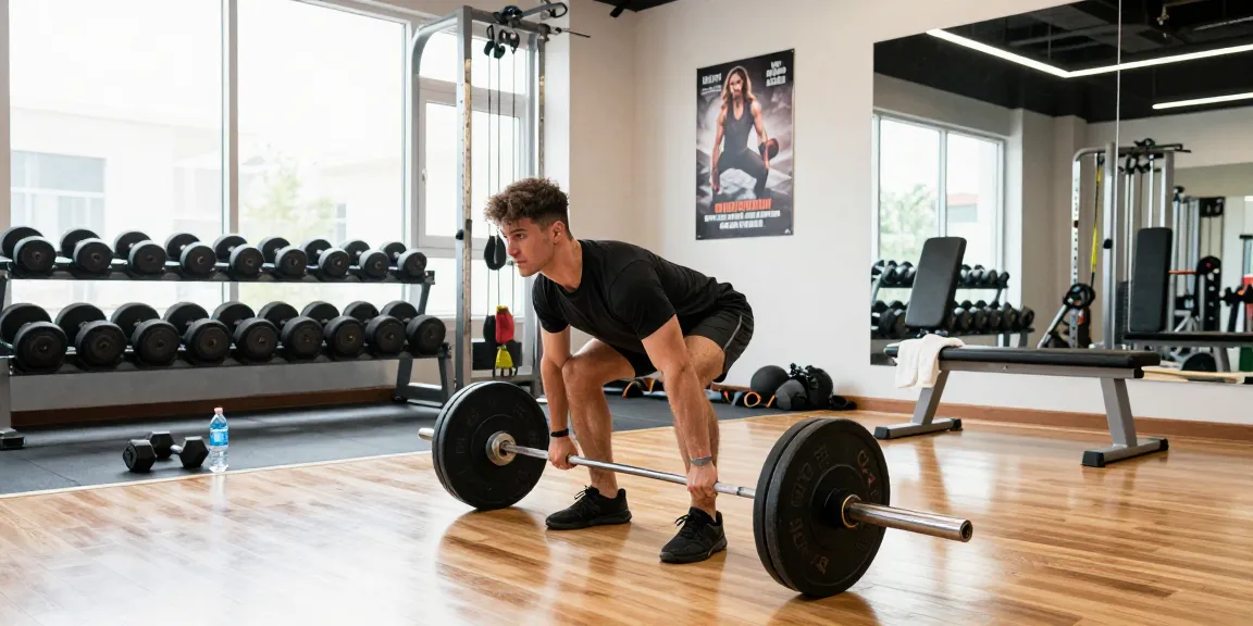 Anabolika Shop Deutschland - Athlet hebt Gewichte in einem modernen Fitnessstudio und zeigt Hingabe zum Bodybuilding und Fitness.