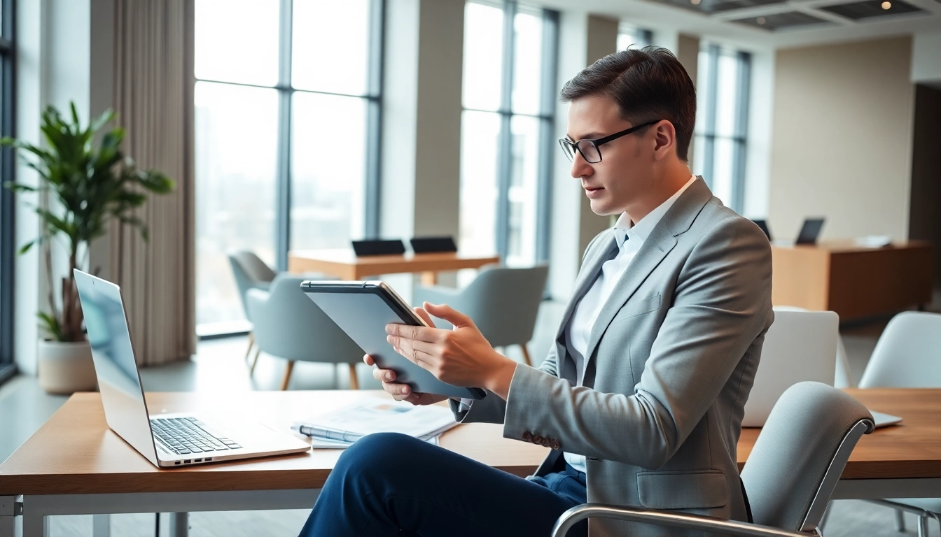 Headhunter Schweiz analysiert Kandidatenprofile in einem modernen Büro.