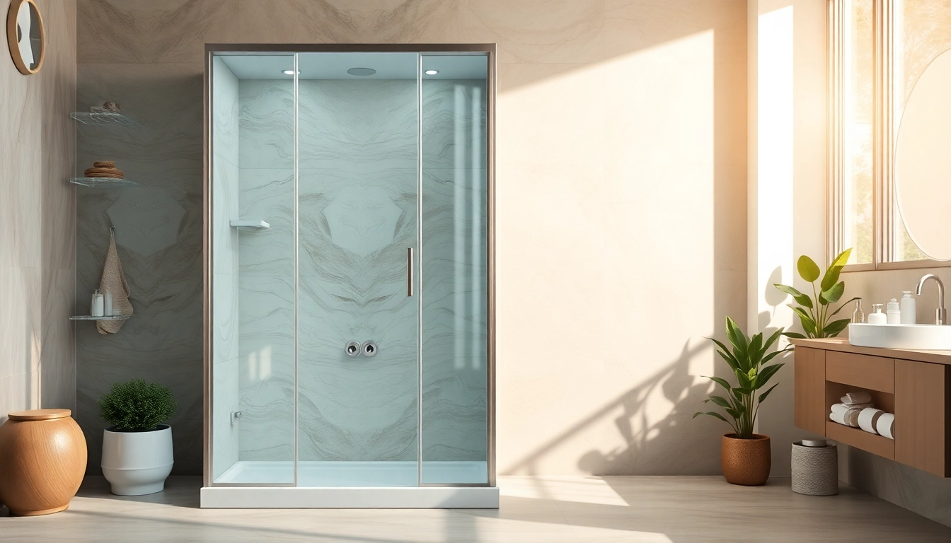 Duschkabine 100x100 Pendeltür in elegantem Badezimmer-Design