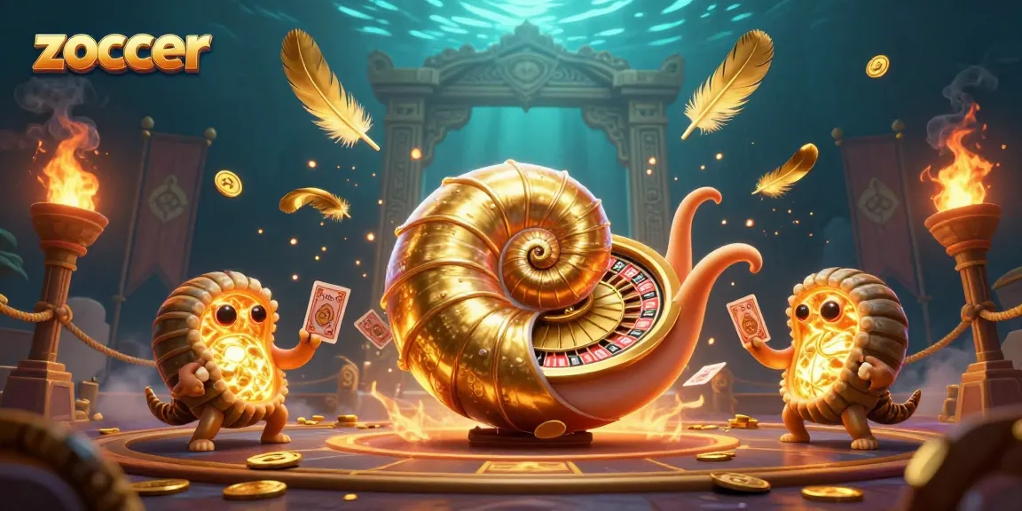 Zoccer spins the roulette wheel while cards glow in an underwater casino arena.