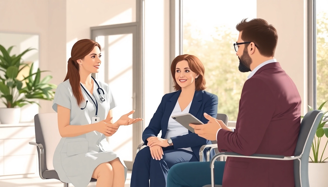 Discussing the steps to pflegedienst gründen with a professional advisor in a modern office.