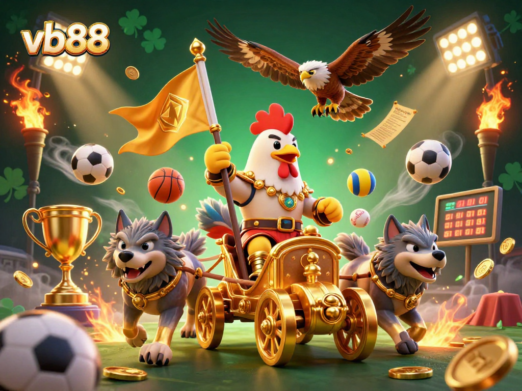 Engage with vb88's exhilarating sports betting scene, featuring dynamic characters and vibrant elements.