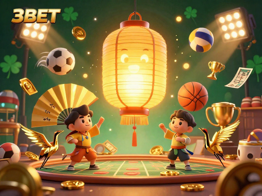 Experience the thrill of 3BET with a vibrant casino scene showcasing golden elements and dynamic sports betting.