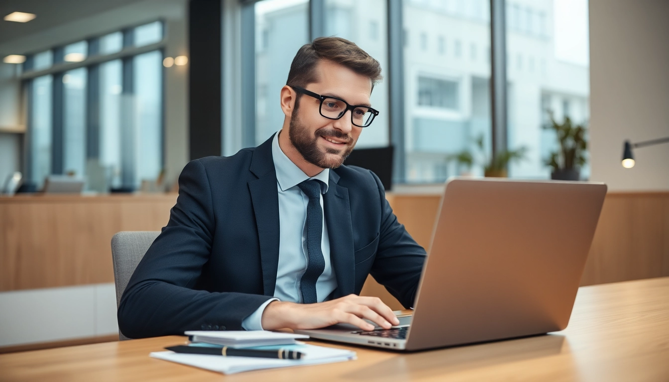 Headhunter arbeitet effizient an der Rekrutierung hochqualifizierter Talente in einem modernen Büro.