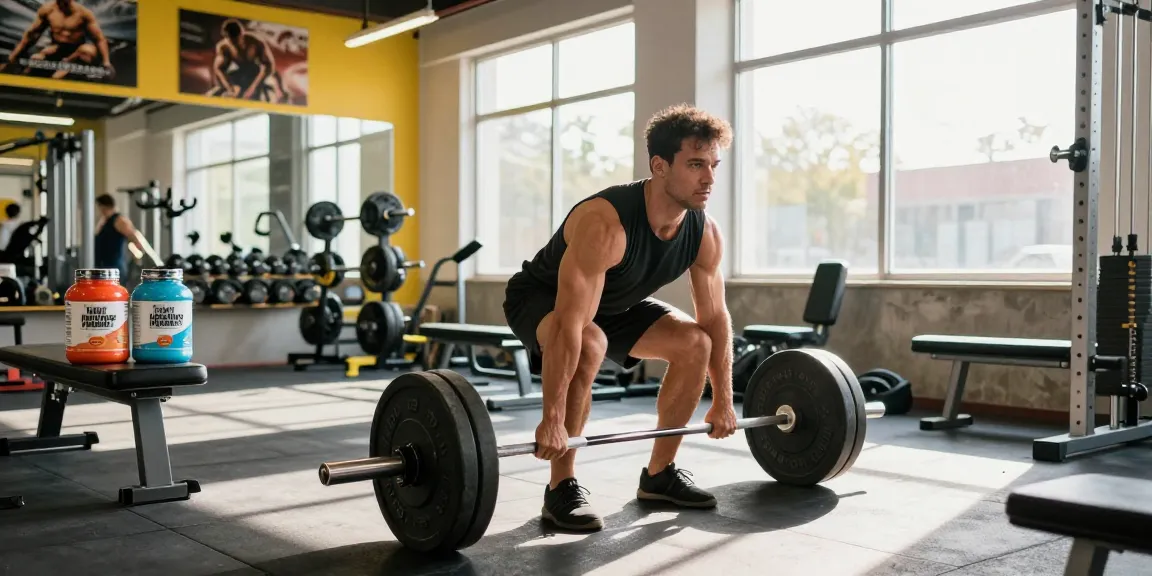 Anabolic strength training at Anabolika Shop, bodybuilder deadlifting with quality weights.