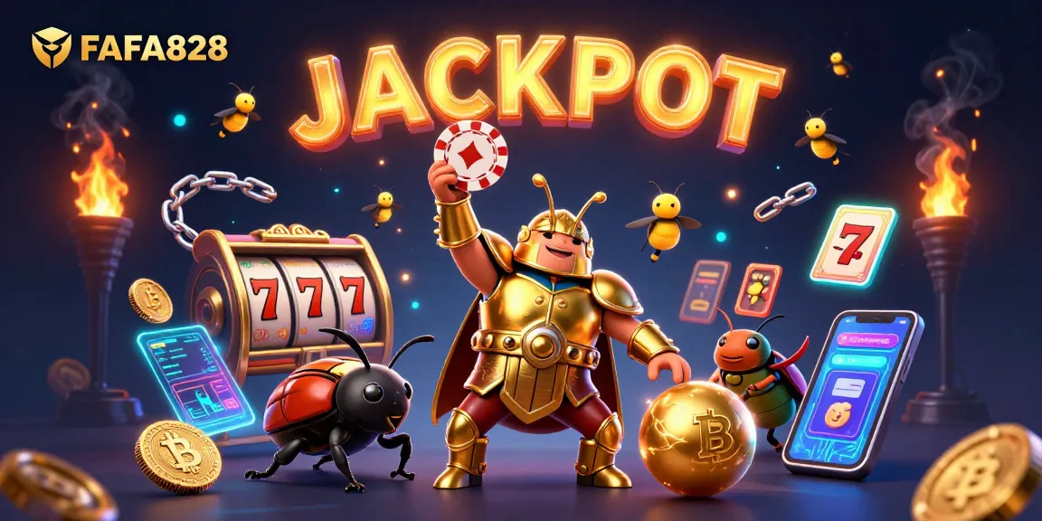Experience the excitement at FAFA828 with vibrant 3D casino characters celebrating a jackpot.