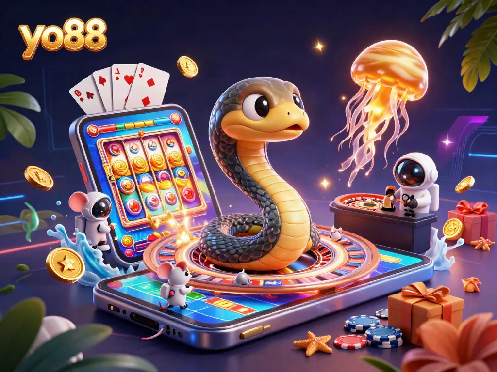 Experience thrilling gameplay with yo88's cosmic casino adventure and vibrant 3D elements.