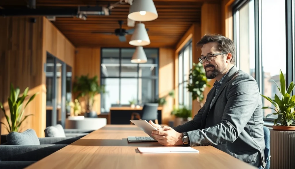 Professioneller Headhunter Köln im Gespräch mit Klienten in modernem Büro.