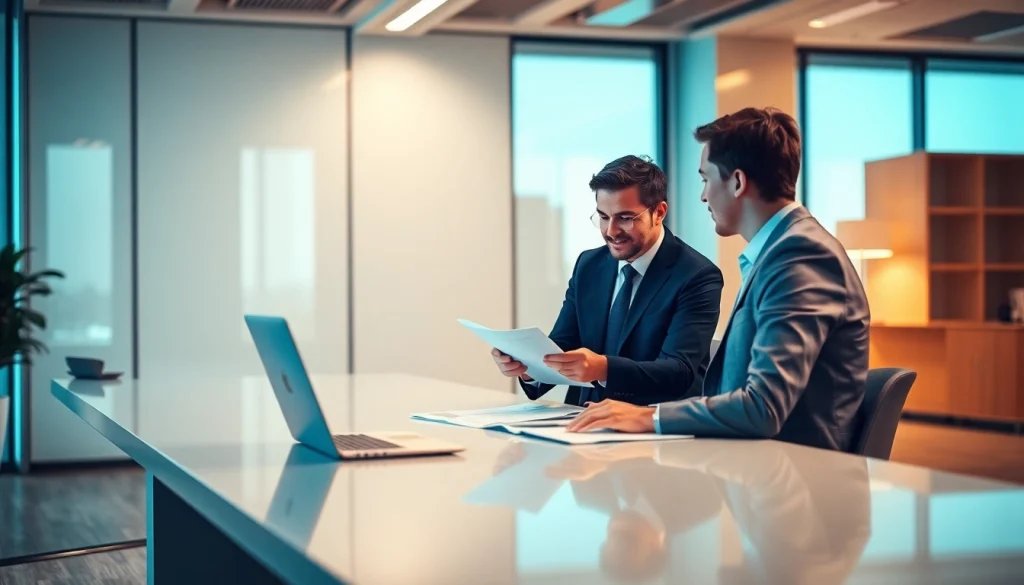 Engage in Headhunter Sales with a dynamic recruitment session in a modern office.