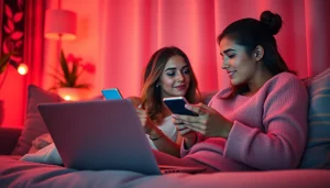 Engaging sex chat scene with individuals connecting through devices, evoking intimacy and excitement.